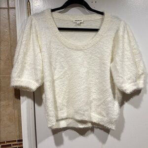 Sugarlips White Fuzzy Knit Sweater